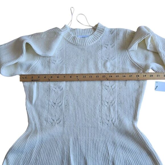 Liz Claiborne womens Sz M cream knit pullover sweater - Picture 4 of 7